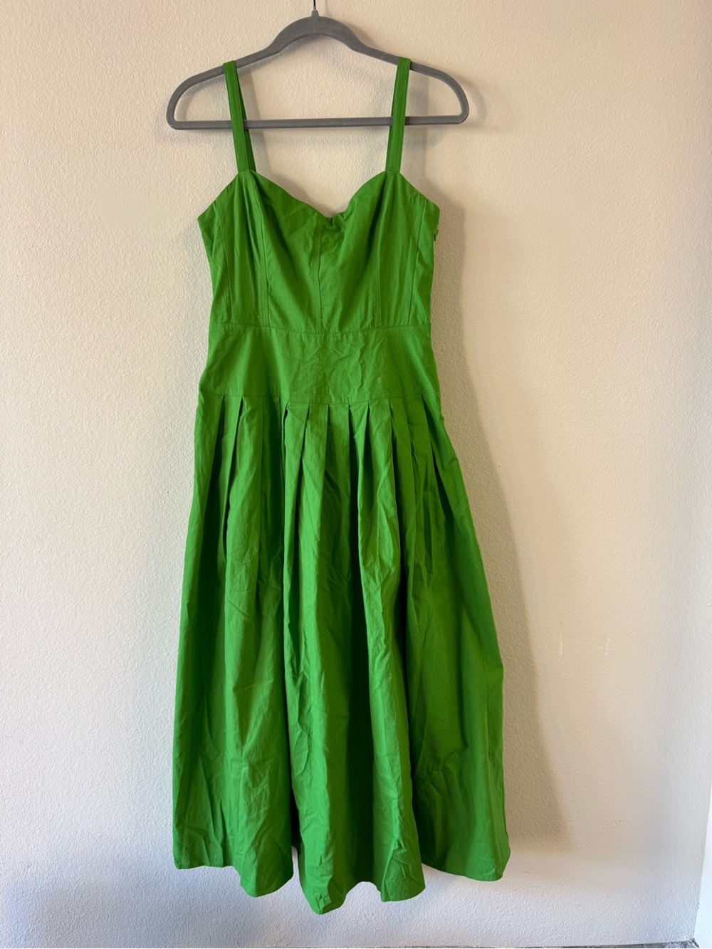 J. Crew Bright Green Strappy Fit-and-Flare maxi Dress